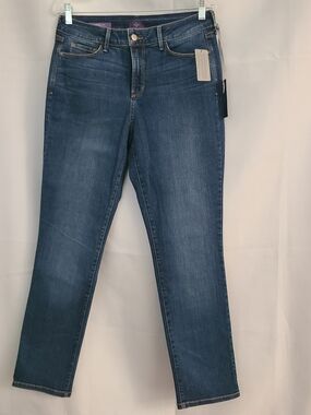 NWT NYDJ Sz 10 Denim Sheri Slim Medium Wash Mid Rise Lift Tuck Casual Jeans